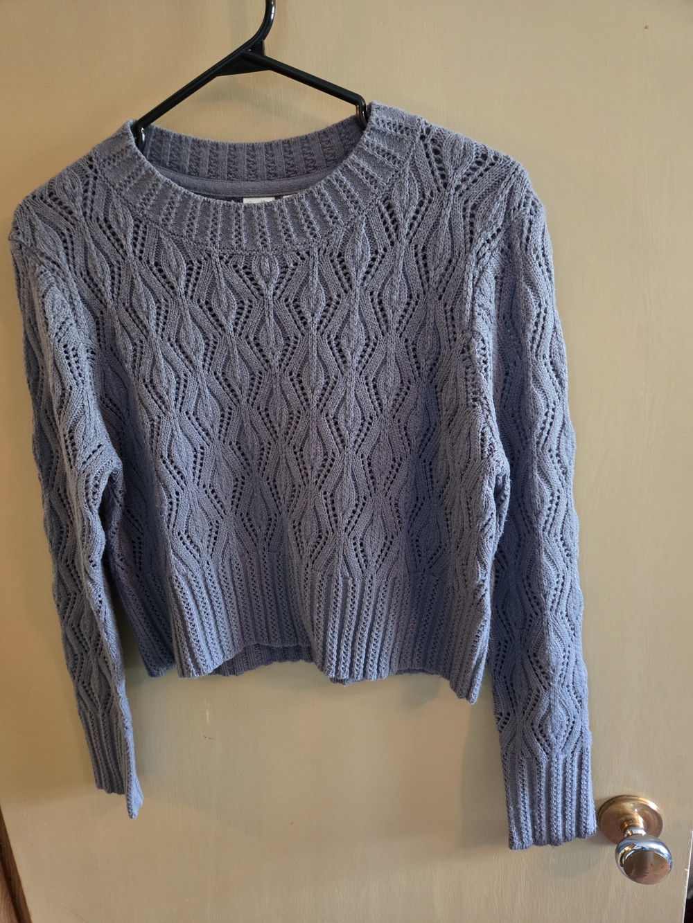 Twik Crop Knit Crewneck Sweater